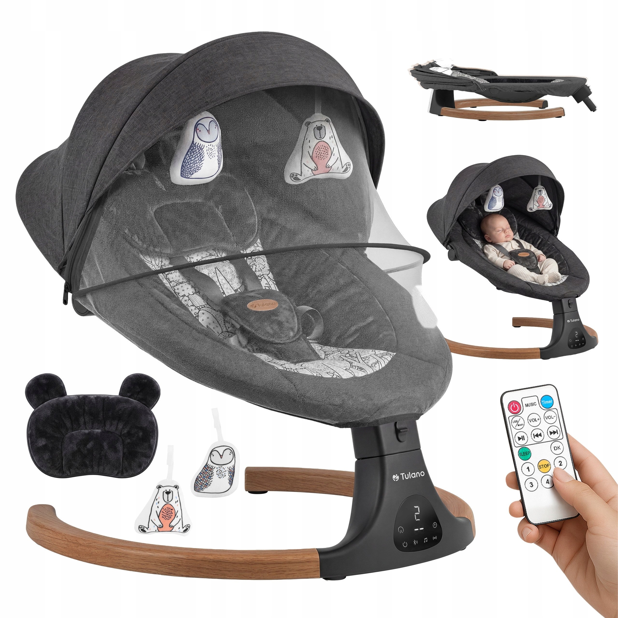 Rocker electric lounger TULANO crib cradle music vibration