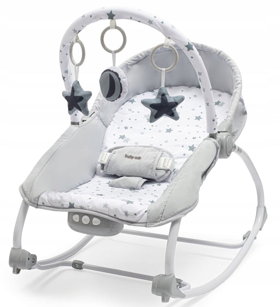 Rocker lounger with vibration green stars Baby Mix