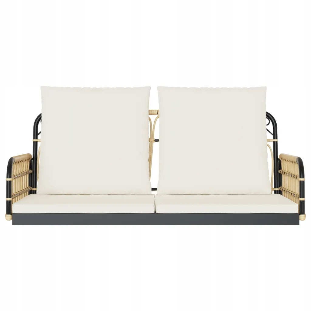 Rocking bench with cushions, 105x58x38 cm, polyrattan and steel Line vidaXL