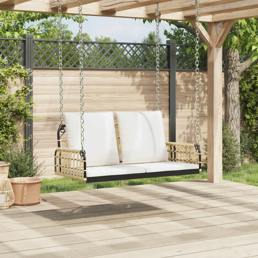 Rocking bench with cushions, 105x58x38 cm, polyrattan and steel Manufacturer code 4009298
