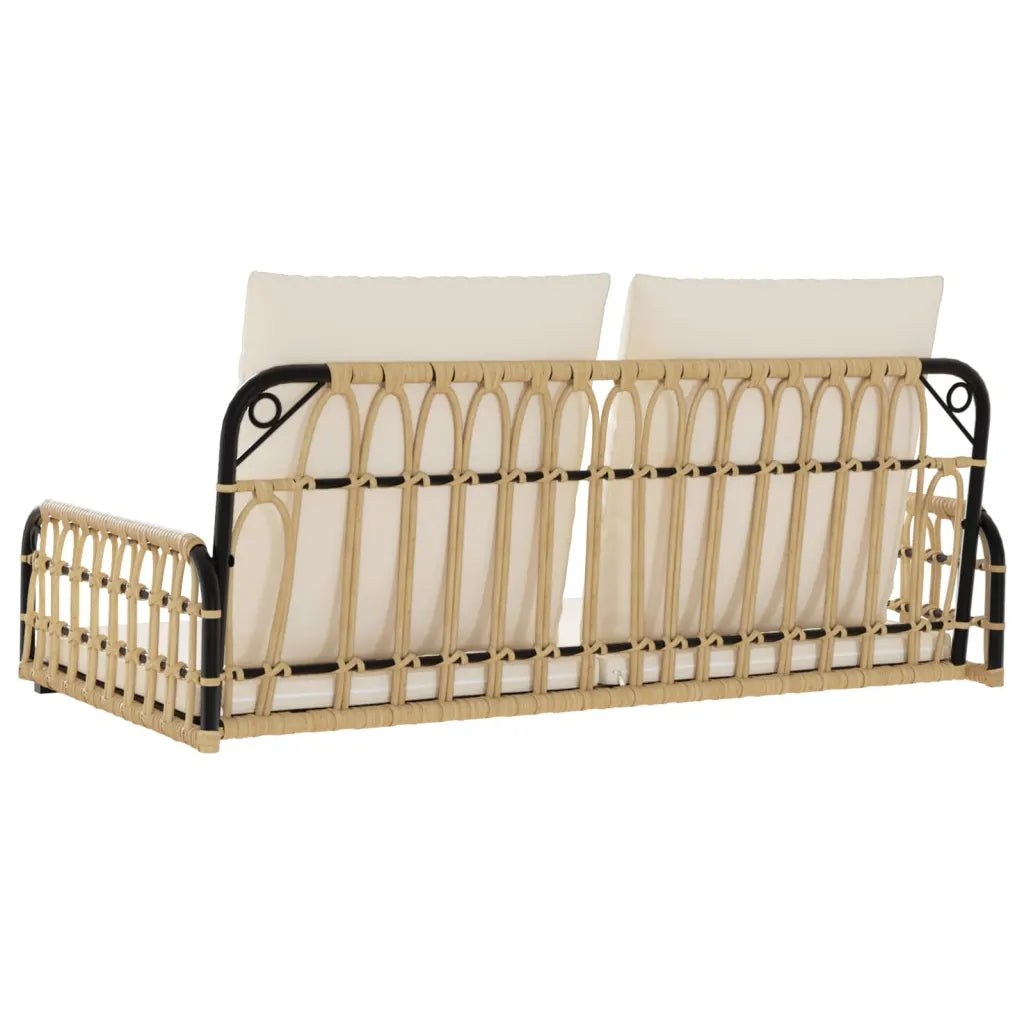 Rocking bench with cushions, 105x58x38 cm, polyrattan and steel Material of manufacture metal