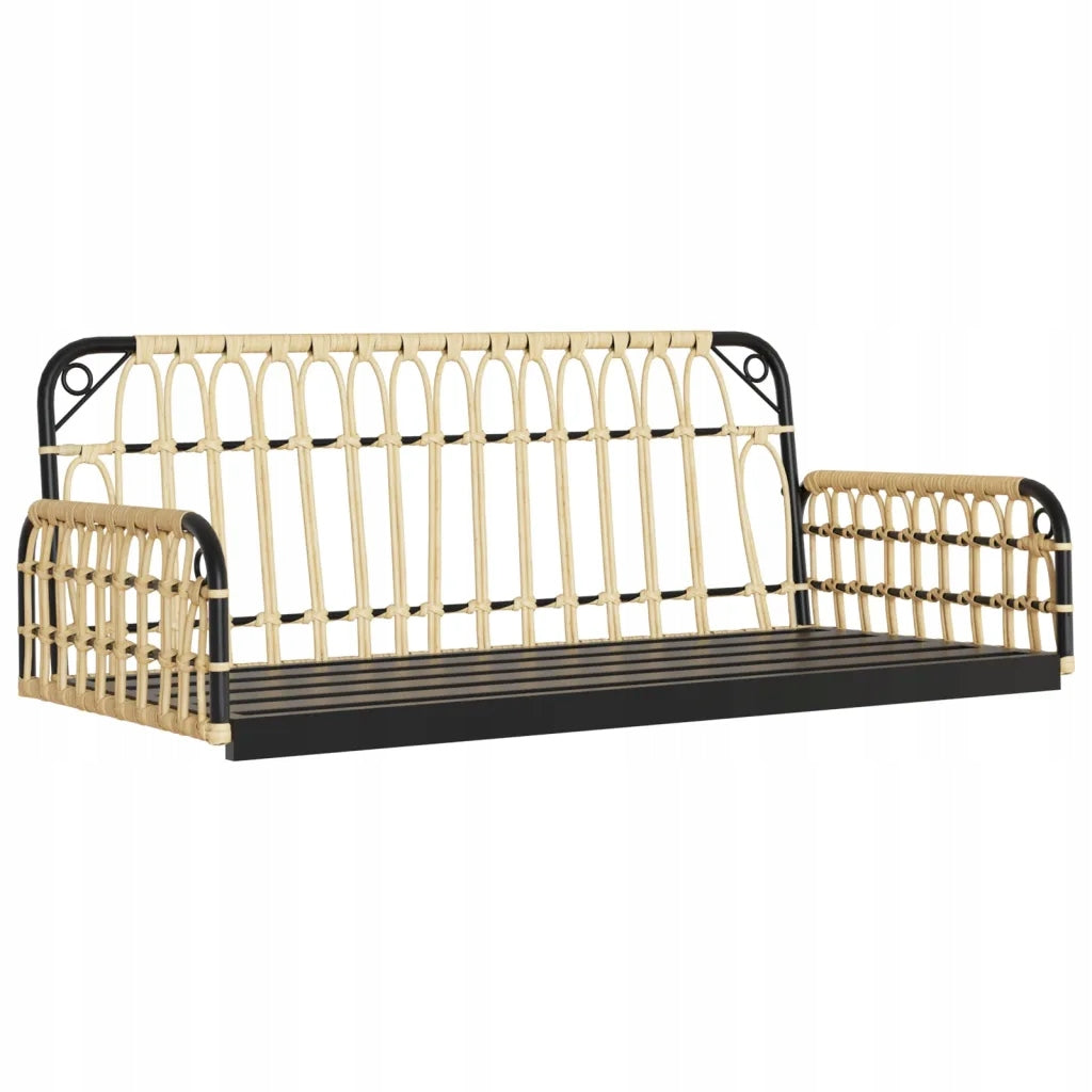 Rocking bench with cushions, 105x58x38 cm, polyrattan and steel Product weight with unit packaging 11.5 kg