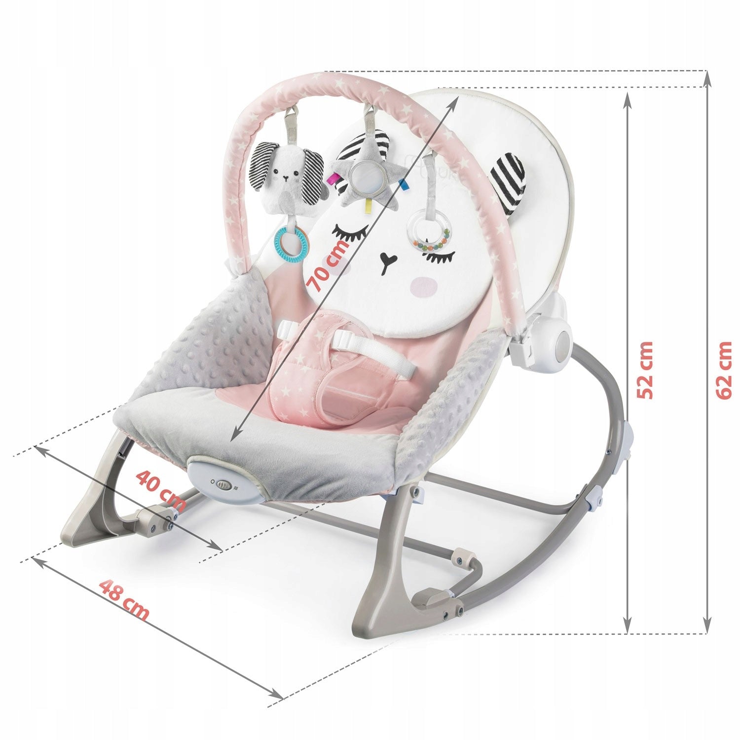 Rocking chair with vibration Nukido - pink EAN (GTIN) 5903890628468