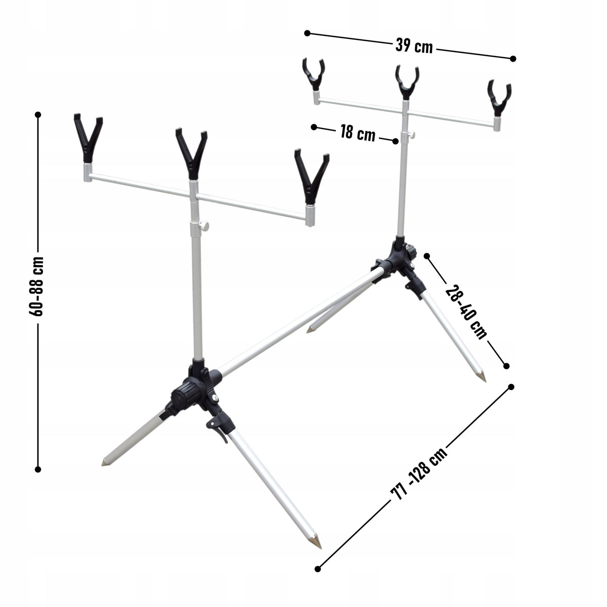 Rod Pod for 3 Rods Stable Adjustable RODPOD Ground Carp Stand Packaging status original