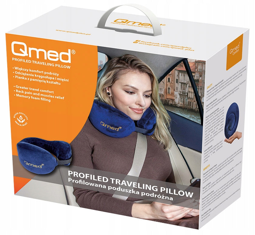 Rogal travel neck pillow for car airplane Qmed Color blue