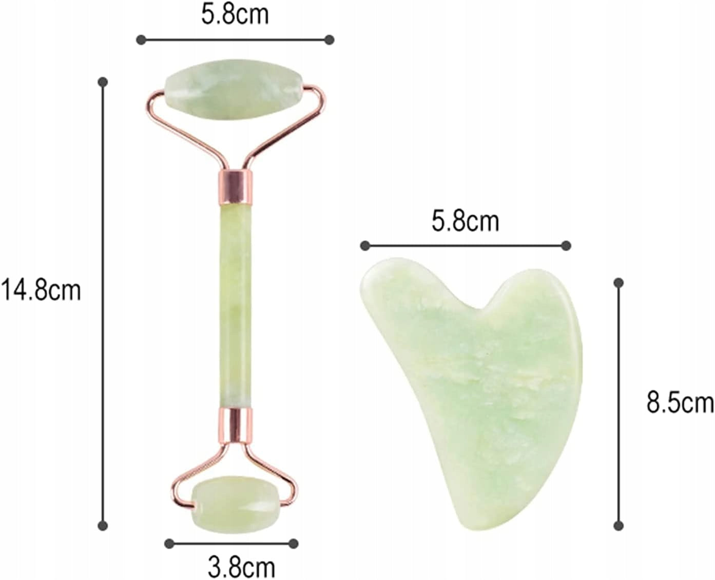 Roller jade face massager neck gua sha stone lifting wrinkles Packaging status original