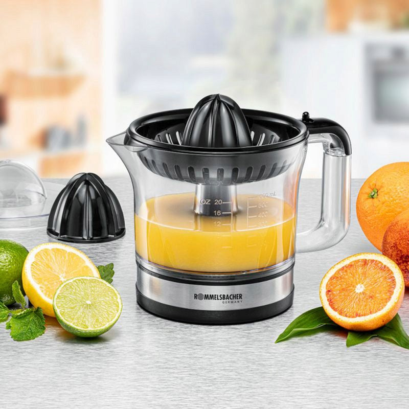 Rommelsbacher citrus juicer 30 W, 0,6 l, stainless steel Dominant color black
