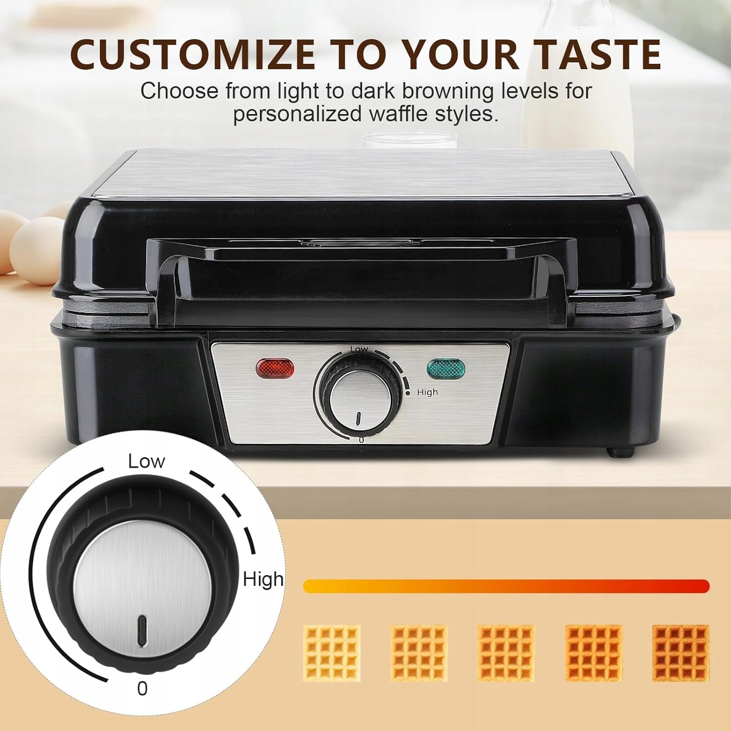 Romon Waffle Iron 4 Waffles 1200W Nonstick Coating Brand no brand