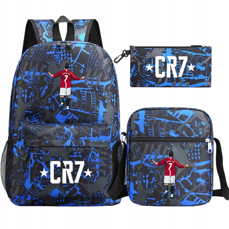 Ronaldo School Backpack, Tornister Bag, 3-in-1 Pencil Case Set, Various Brand no brand