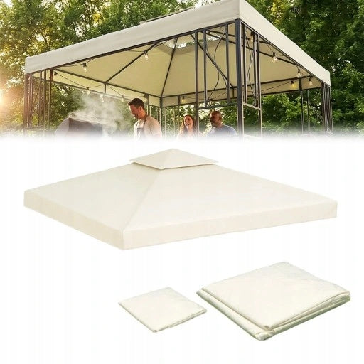 Roof Cover Garden Pavilion Gazebo Plating 3x3m Beige Cream Length 3 m