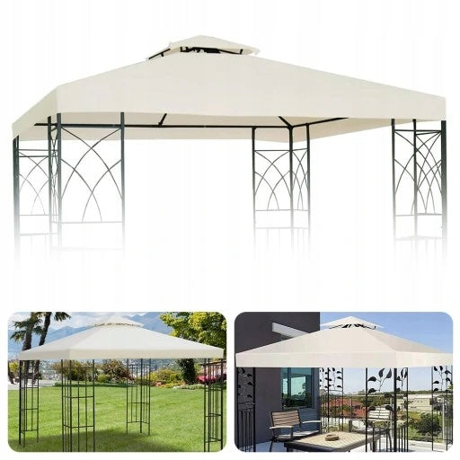 Roof Cover Garden Pavilion Gazebo Plating 3x3m Beige Cream Type pavilion