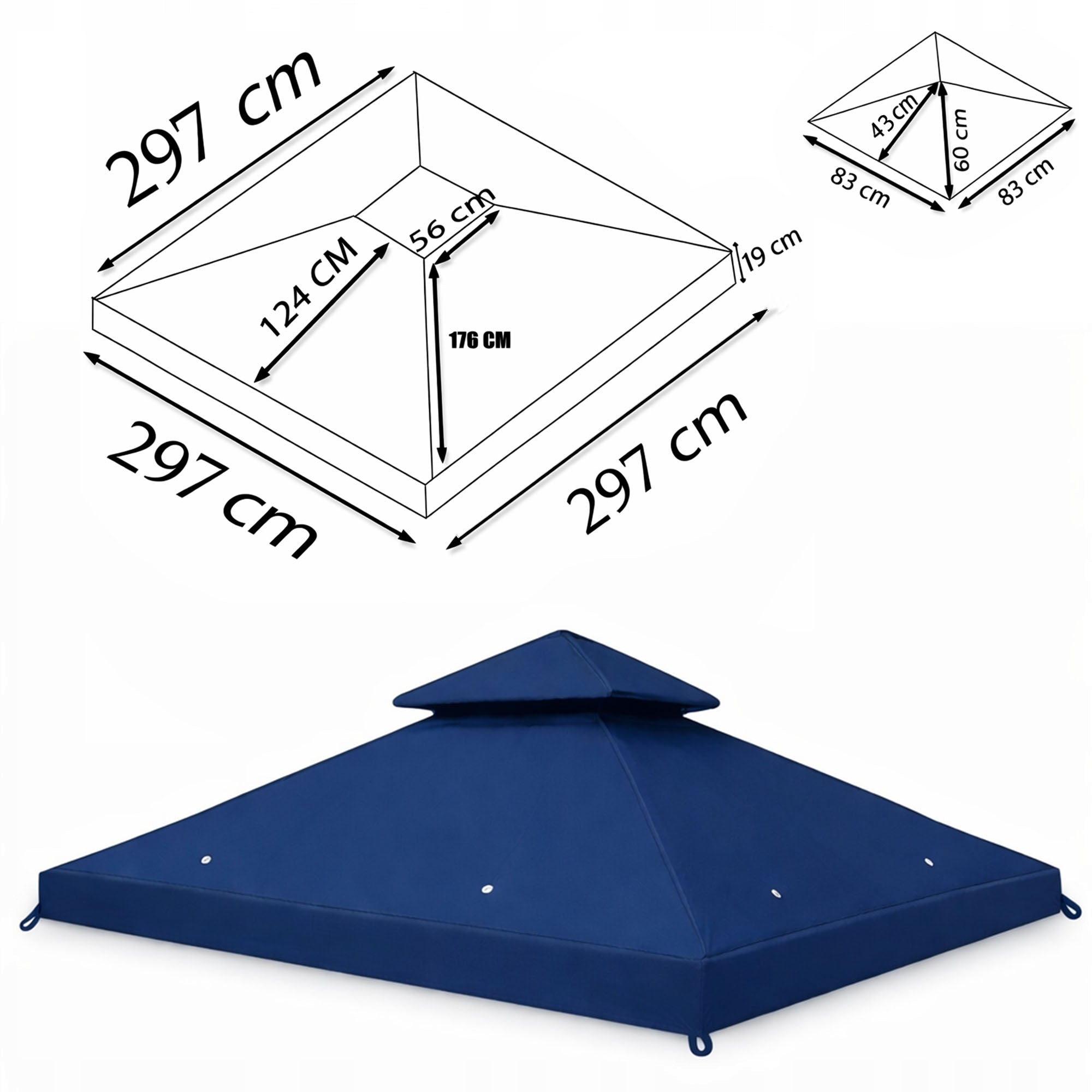 Roof Pavilion Garden Tent 3x3 PVC GRAN Manufacturer no brand