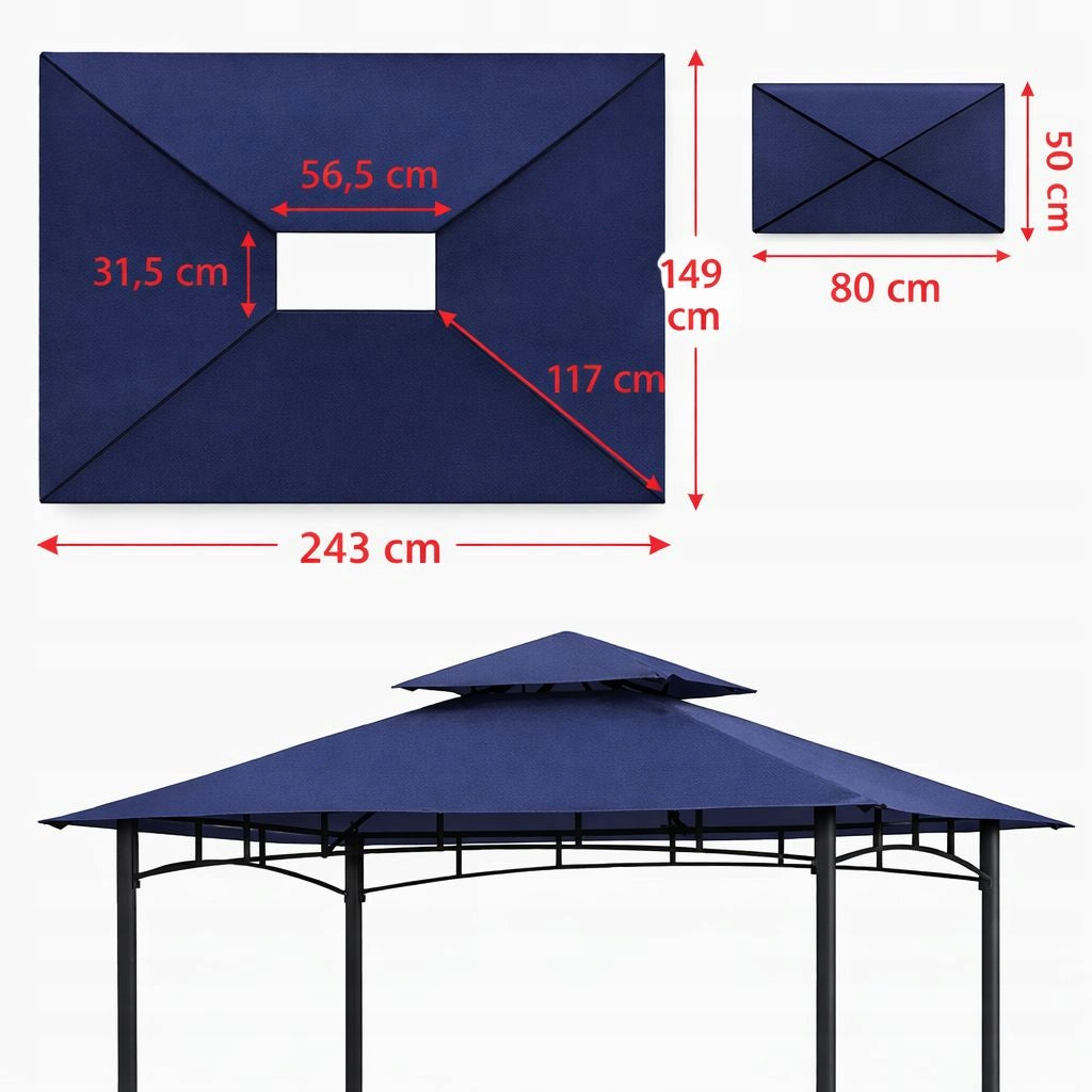 Roof Plating Pavilion Grill 2,4m x 1,5m WaterodpM11 Garnet Manufacturer code 4260643793844