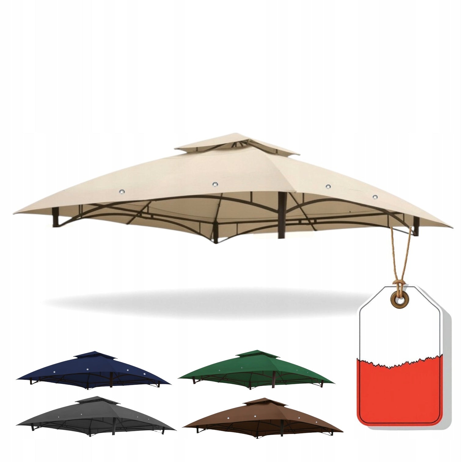 Roof for garden pavilion roof 300 cm x 300 cm 370 gr/m2 SANK HANS