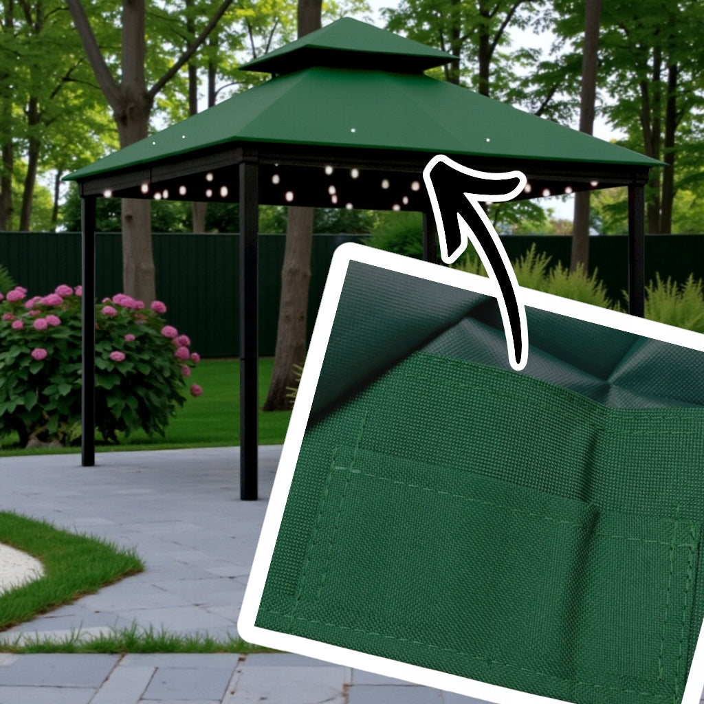 Roof for garden pavilion roof 300 cm x 300 cm 370 gr/m2 green Color green