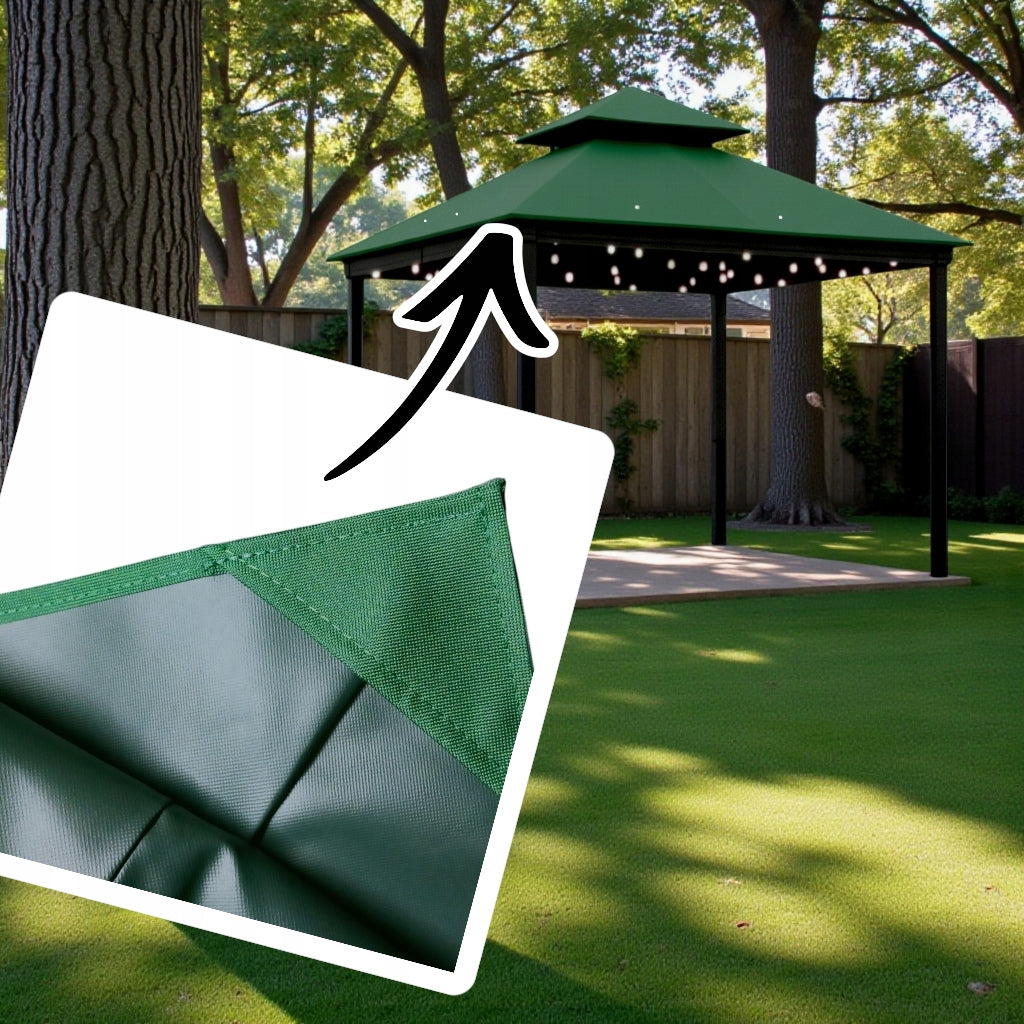 Roof for garden pavilion roof 300 cm x 300 cm 370 gr/m2 green Number of side walls none