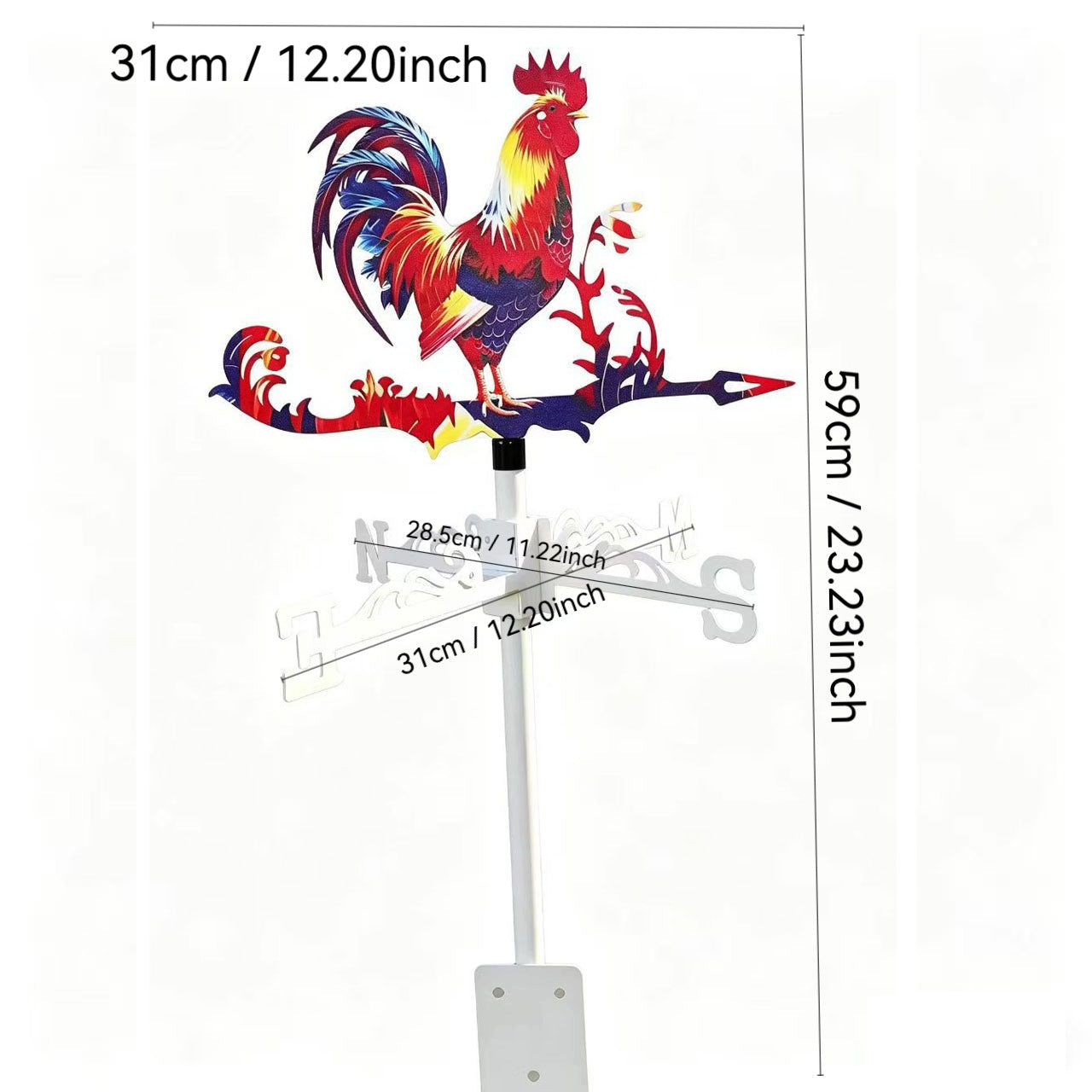 Rooster Windmill Colorful Iron Art Rooster Ornament Metal Decor Manufacturer no brand