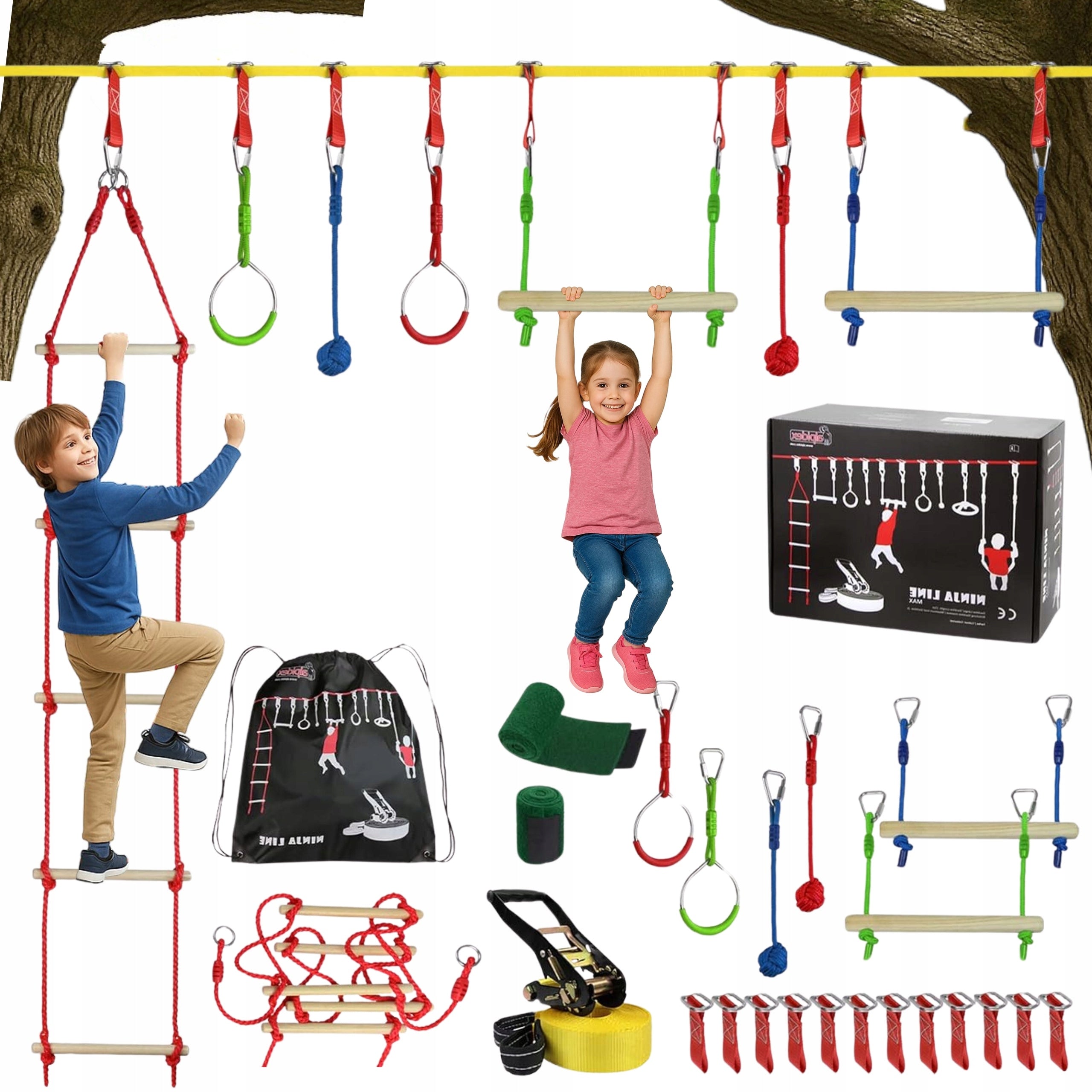 Rope Park for Children Obstacle Course Square Toys Monkey Grove 15m for Gift Packaging status original