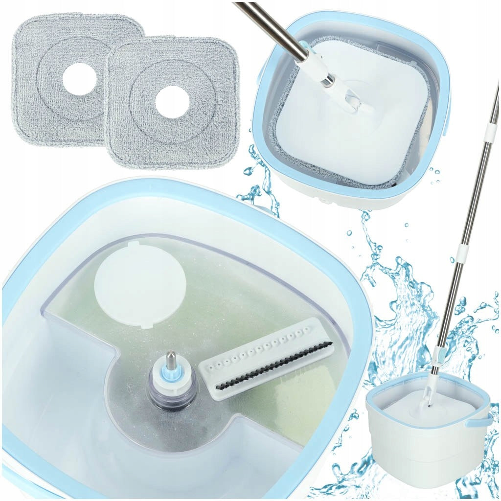 Rotary Mop Flat Set Bucket Water Separation Clean and Dirty 2 Cartridges
