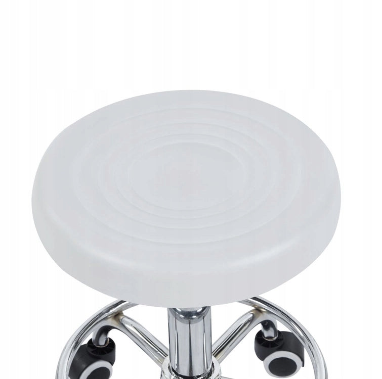 Rotary stool KIVI white on wheels Furniture depth 43 cm