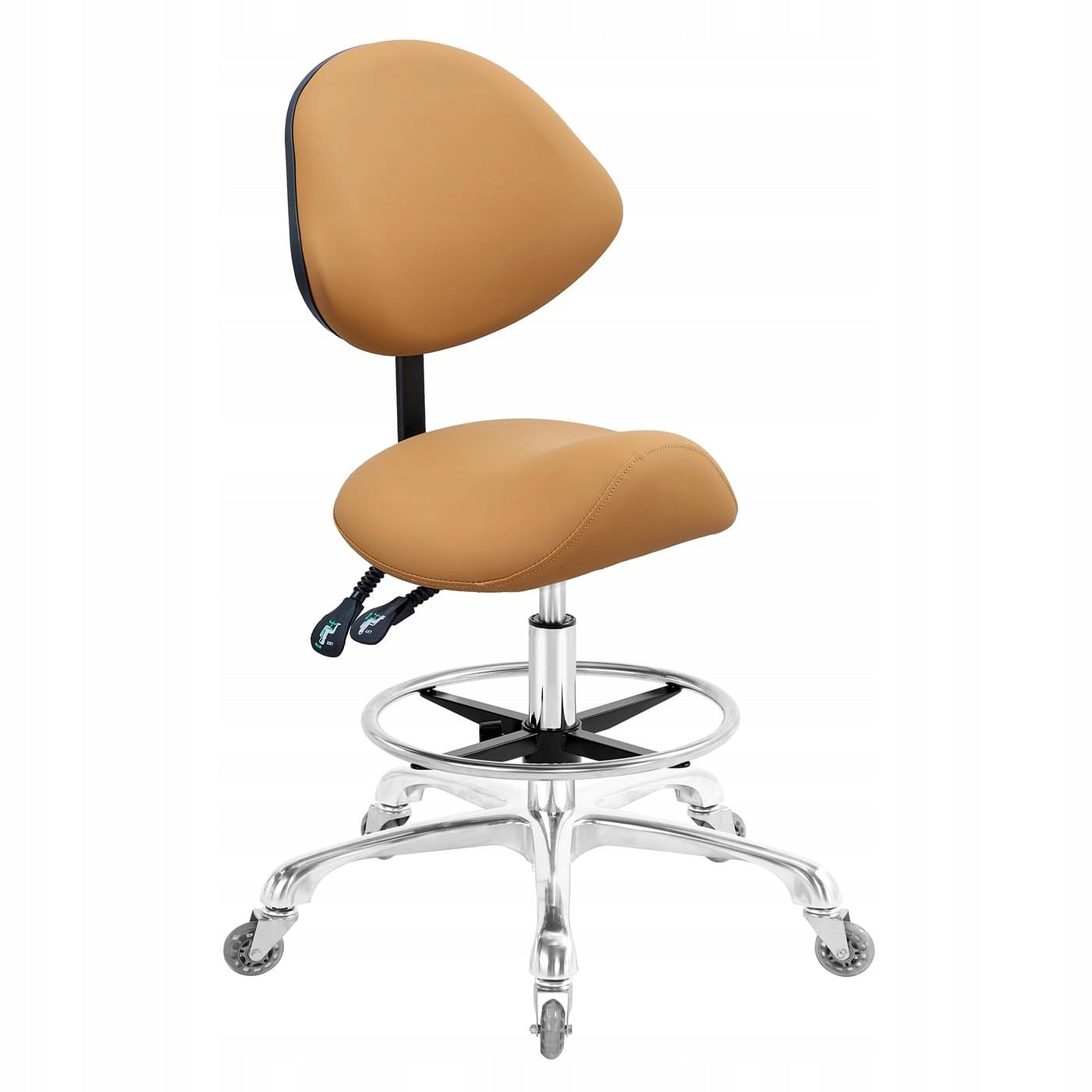 Rotary stool with wheeled backrest bar stool saddle For Tattoo Studio
