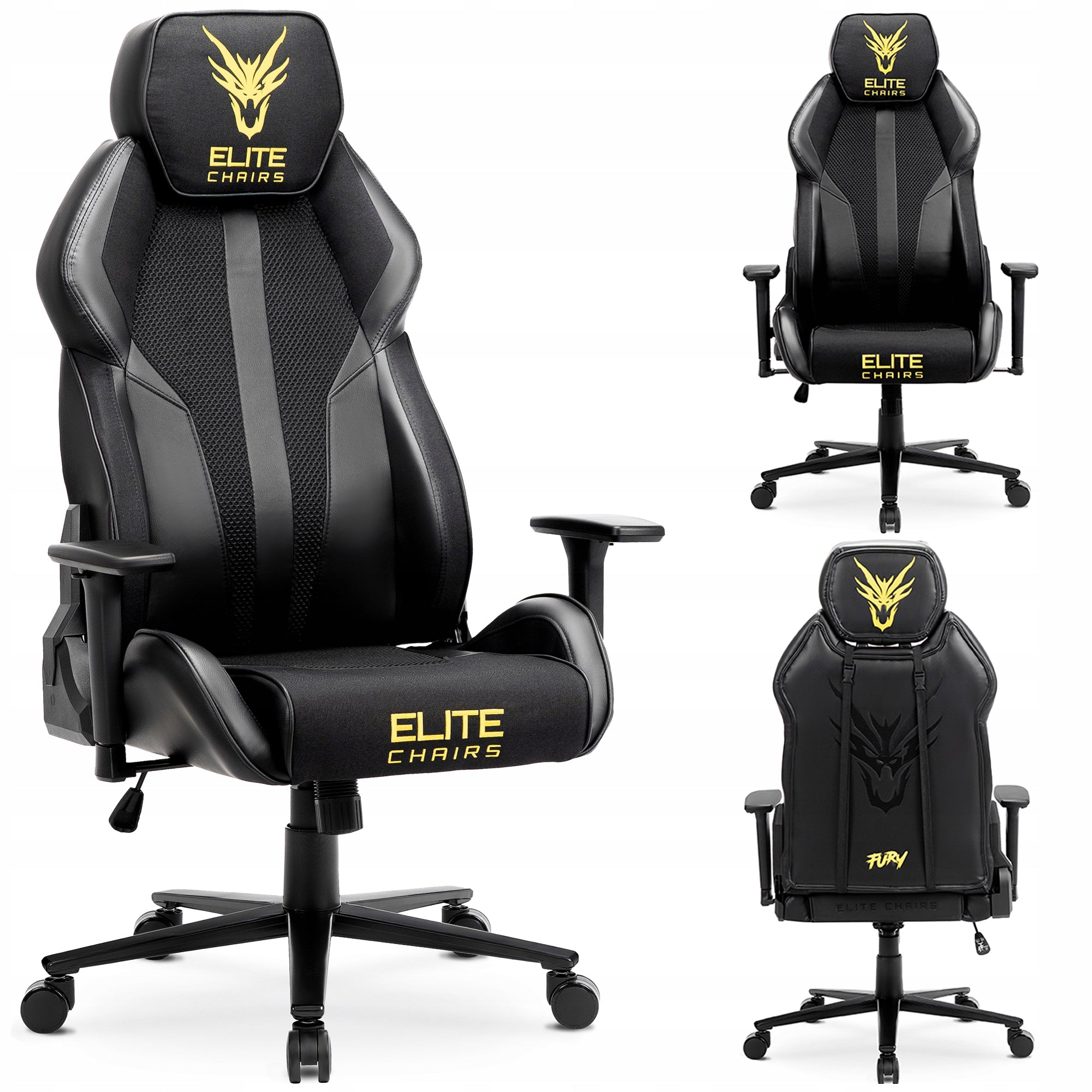 Rotating Chair Black Yellow For Player Ergonomic NEXON