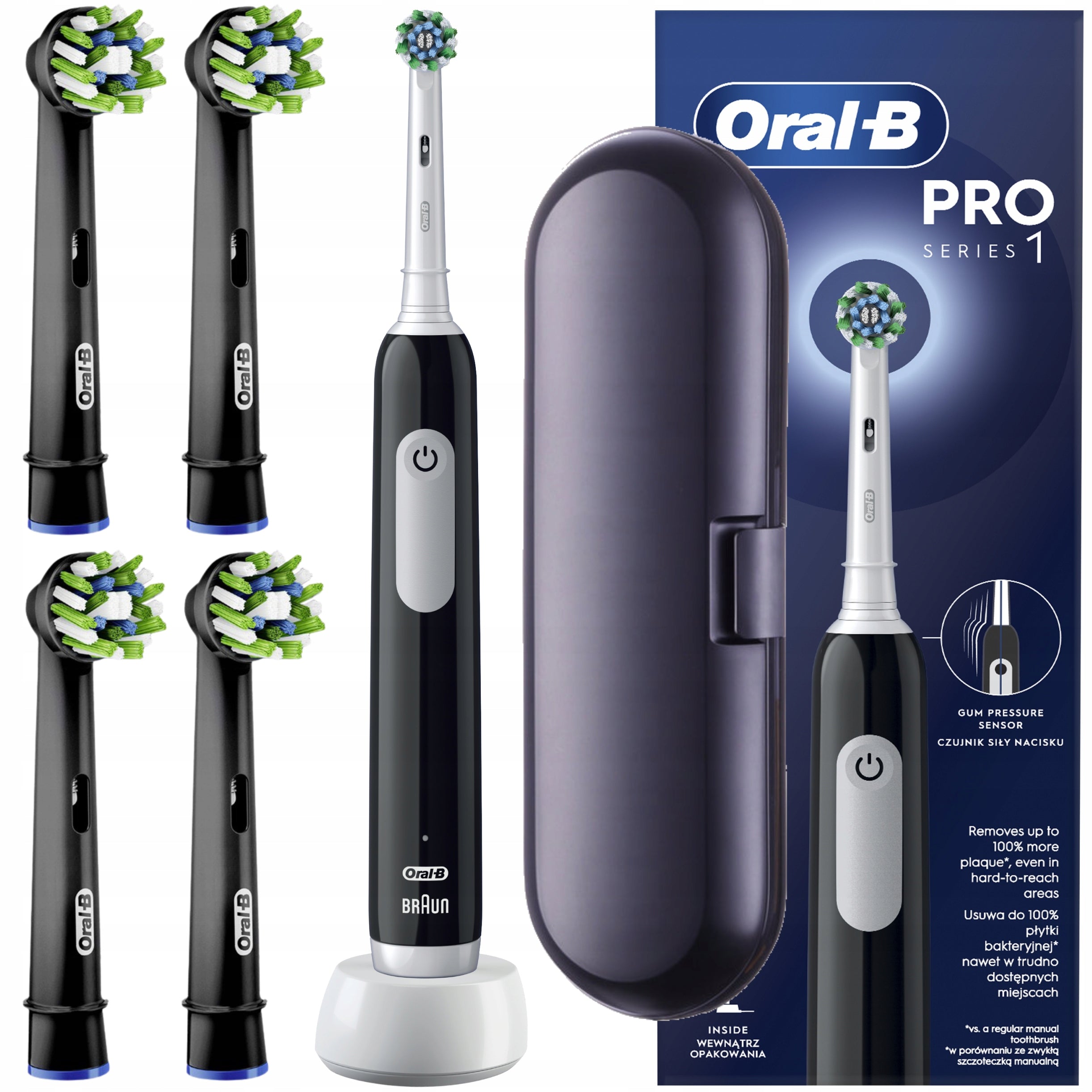 Rotating Electric Toothbrush Oral-B Pro Series 1 Black Set