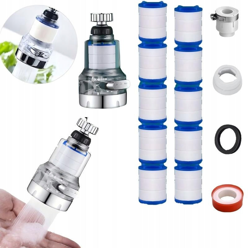 Rotating Faucet Water Filter Removes Contaminants and Metals + 10 Filters