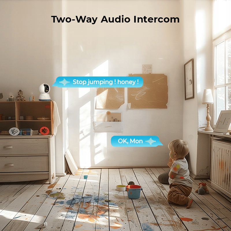 Rotating Wireless Baby Monitor Electronic IP Camera 3MP TUYA Smart, Wi-Fi Power supply mains