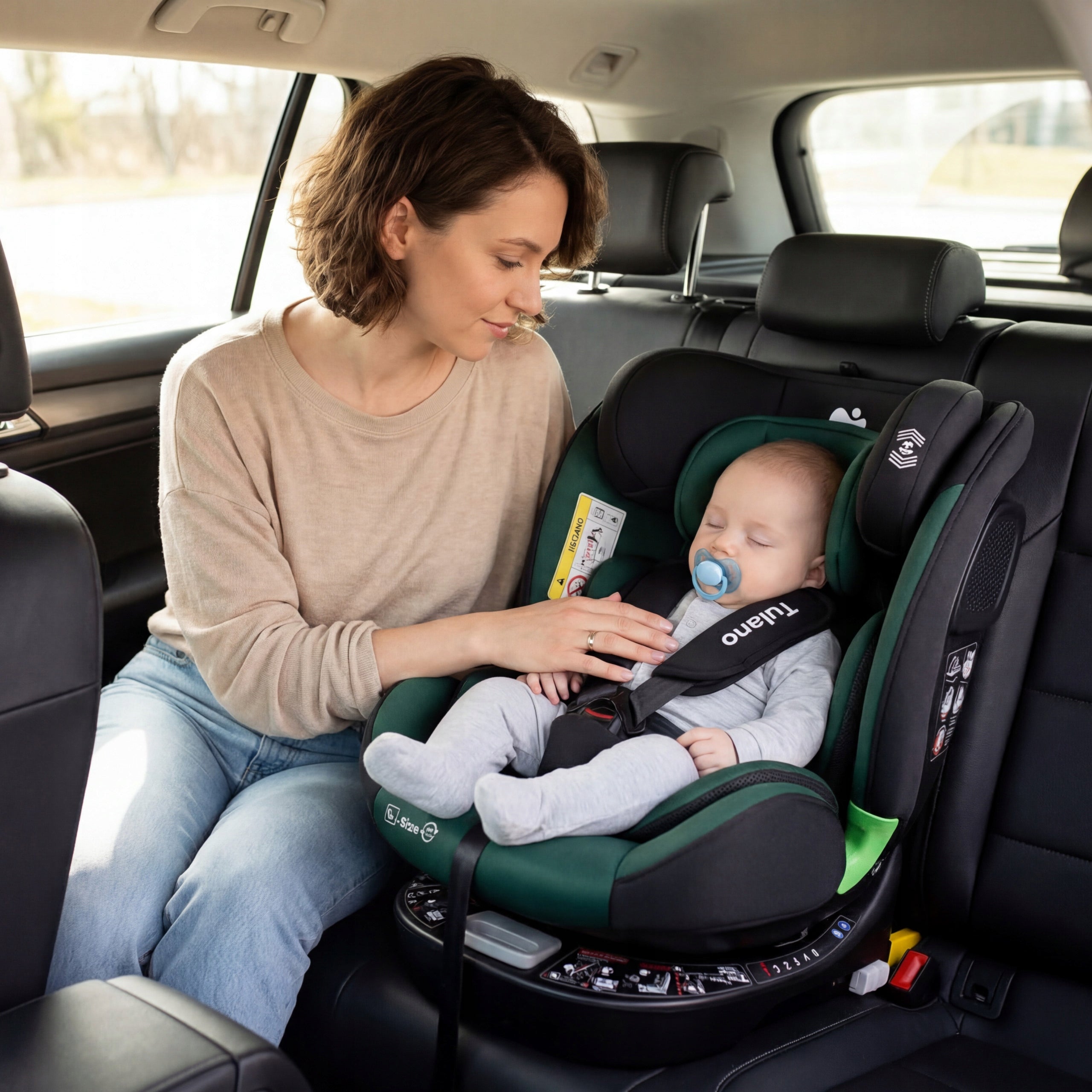 Rotating car seat 360° TULANO i-Size Isofix green 0-36kg 0-12+ Packaging status original