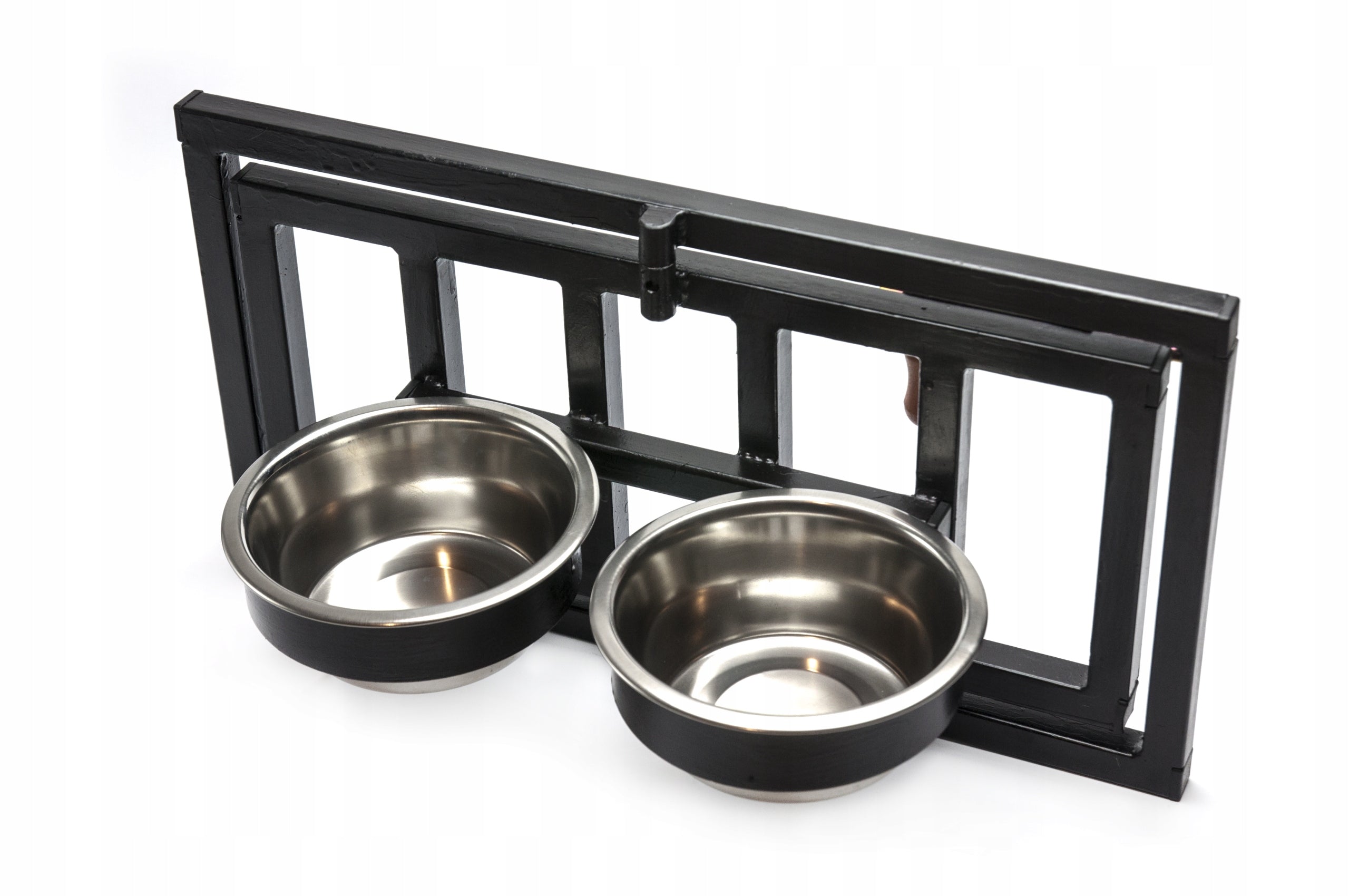 Rotating dog feeder for a playpen, 2 bowls x 0.9 l Color black