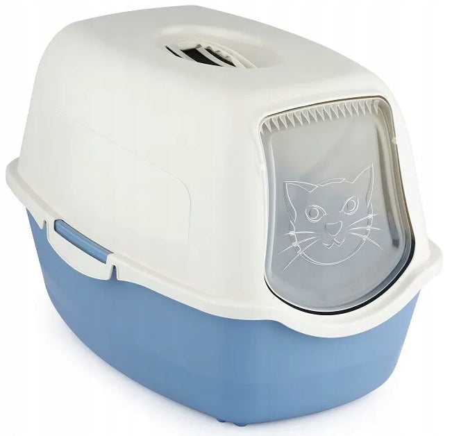 Rotho BAILEY closed litter box with filter Blue/Sand + Spare Filter Brand Rotho