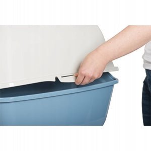 Rotho BAILEY closed litter box with filter Blue/Sand + Spare Filter Kind closed litter box