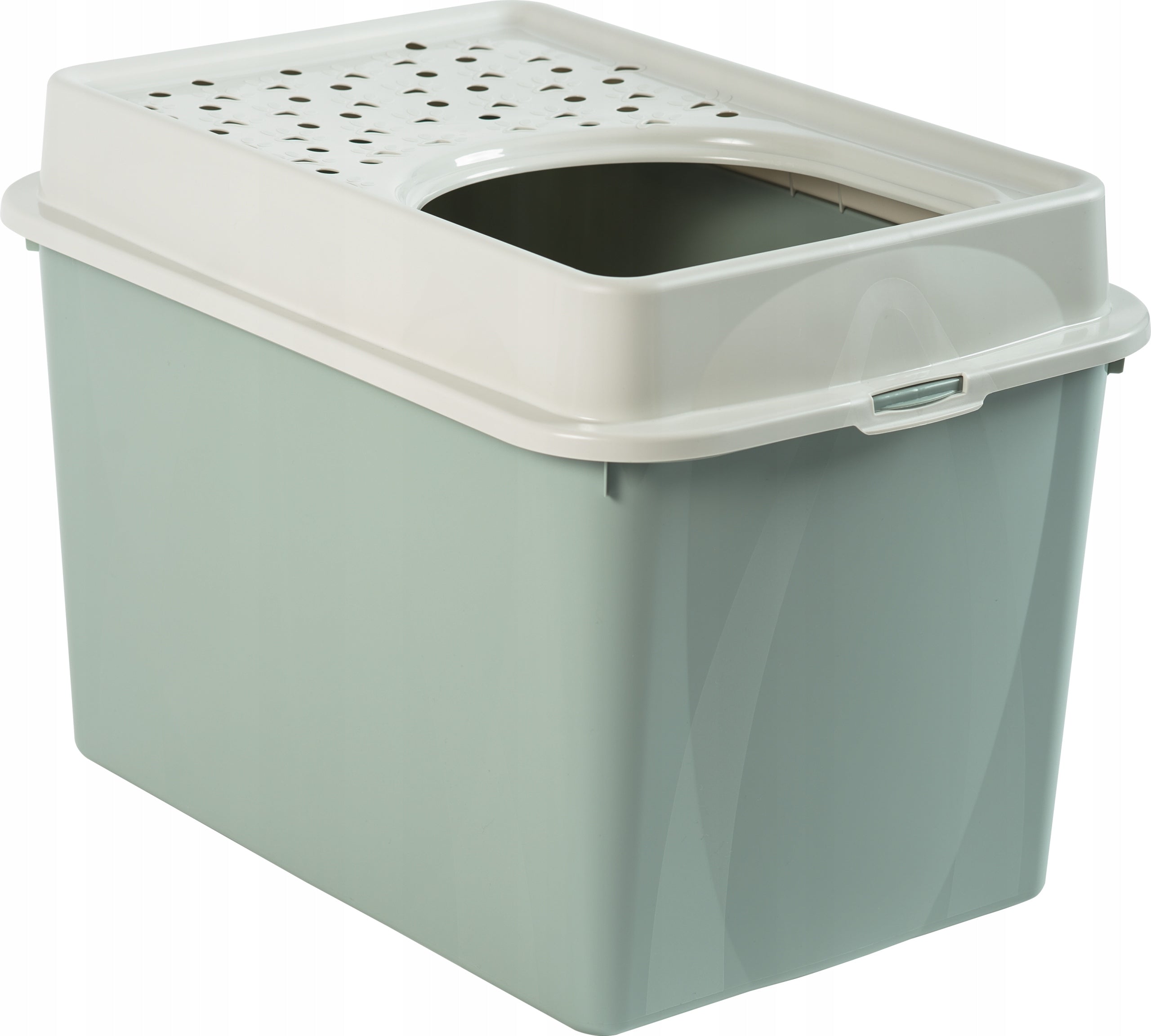Rotho BERTY litter box with upper entrance Green Large litter box HOP IN XXL Covered