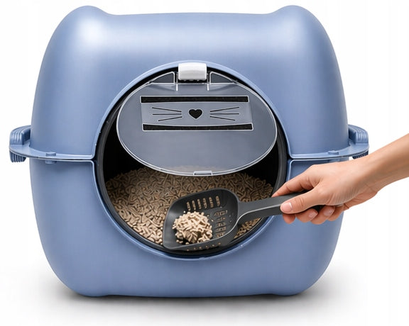 Rotho Bella Blue Large Closed XXL Cat Litter Cuvette Benek Brand Rotho
