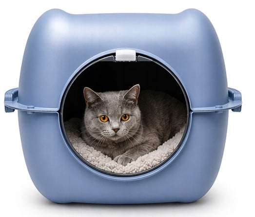 Rotho Bella Blue Large Closed XXL Cat Litter Cuvette Benek Model Europlanet Bella Niebieska Zestaw zamknięty
