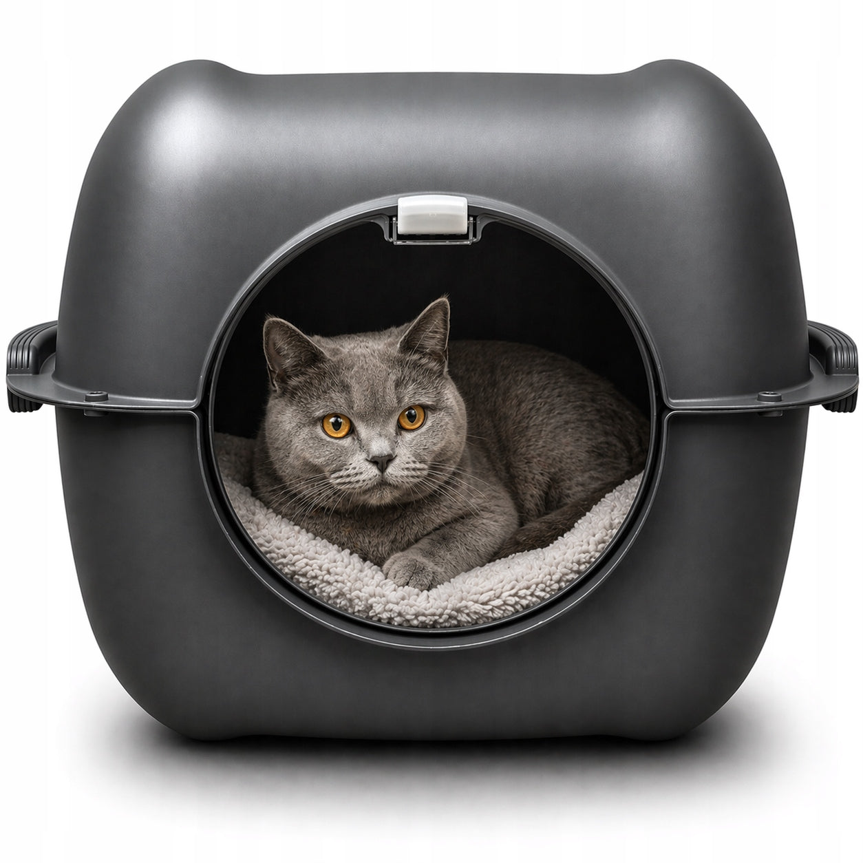 Rotho Bella Grey Large Indoor Closed XXL Cuvette for Cat Litter Benek Model Europlanet Bella Antracyt Zestaw zamknięty