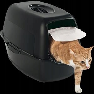 Rotho Large Cat Cuvette Closed for Cat Litter Black + Stock Brand Rotho