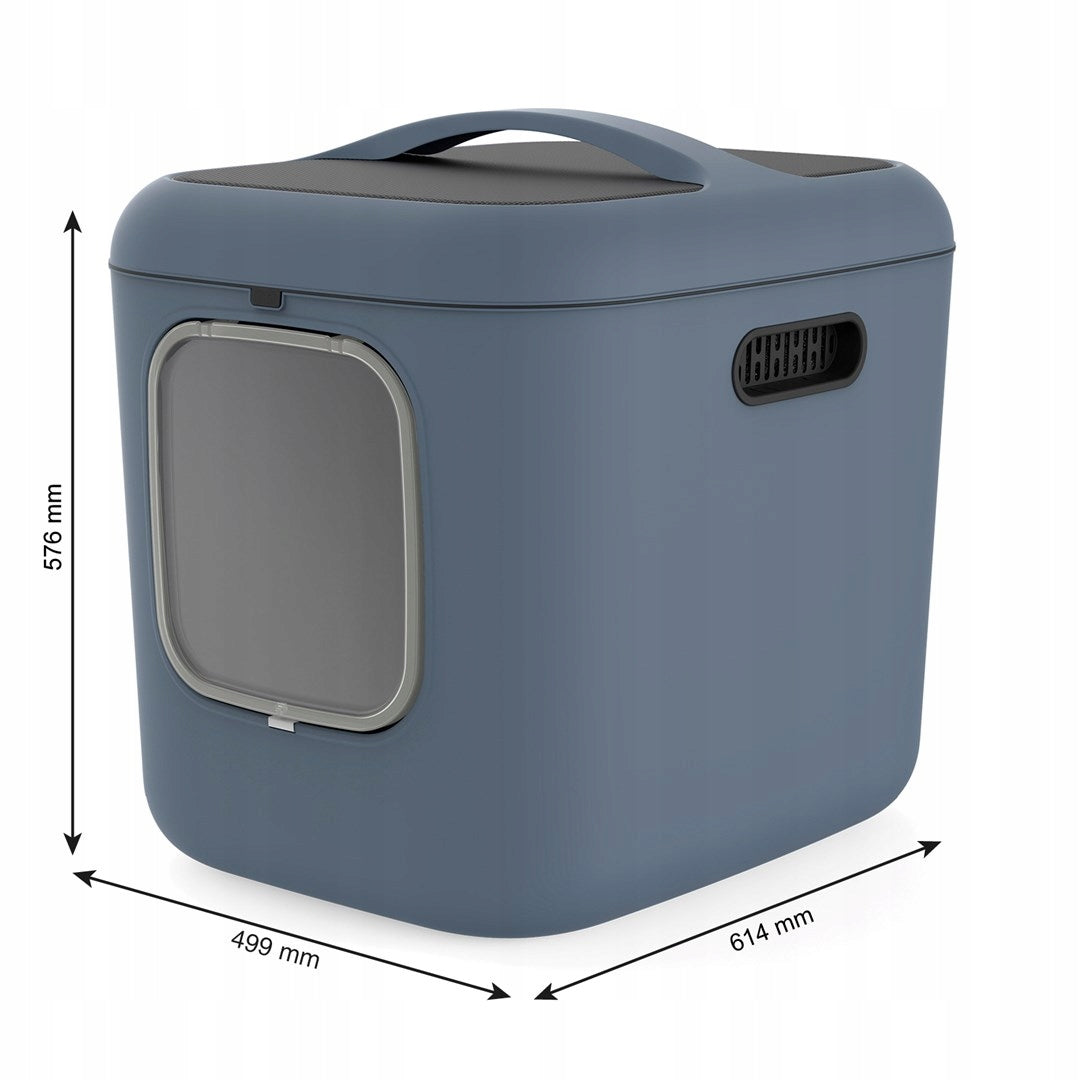 Rotho closed litter box WHITE XL 61,4 cm x 49,9 cm x 57,6 cm blue Brand Rotho