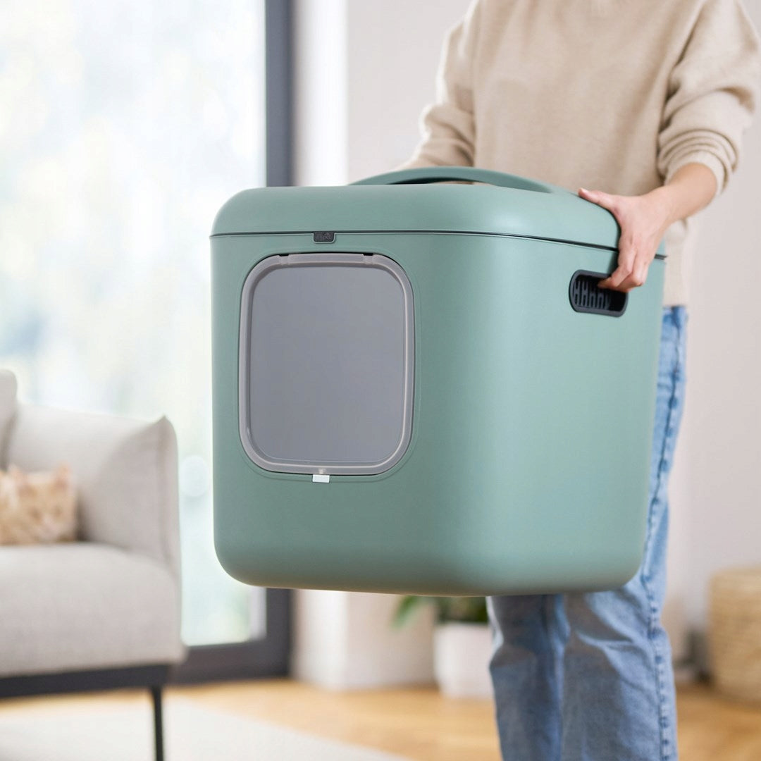Rotho closed litter box WHITE XL 61,4 cm x 49,9 cm x 57,6 cm green Brand Rotho