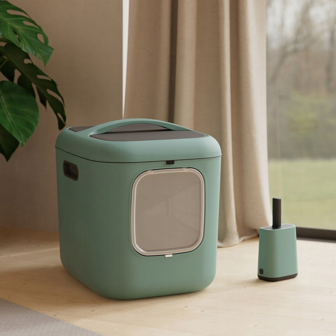 Rotho closed litter box WHITE XL 61,4 cm x 49,9 cm x 57,6 cm green Kind closed litter box