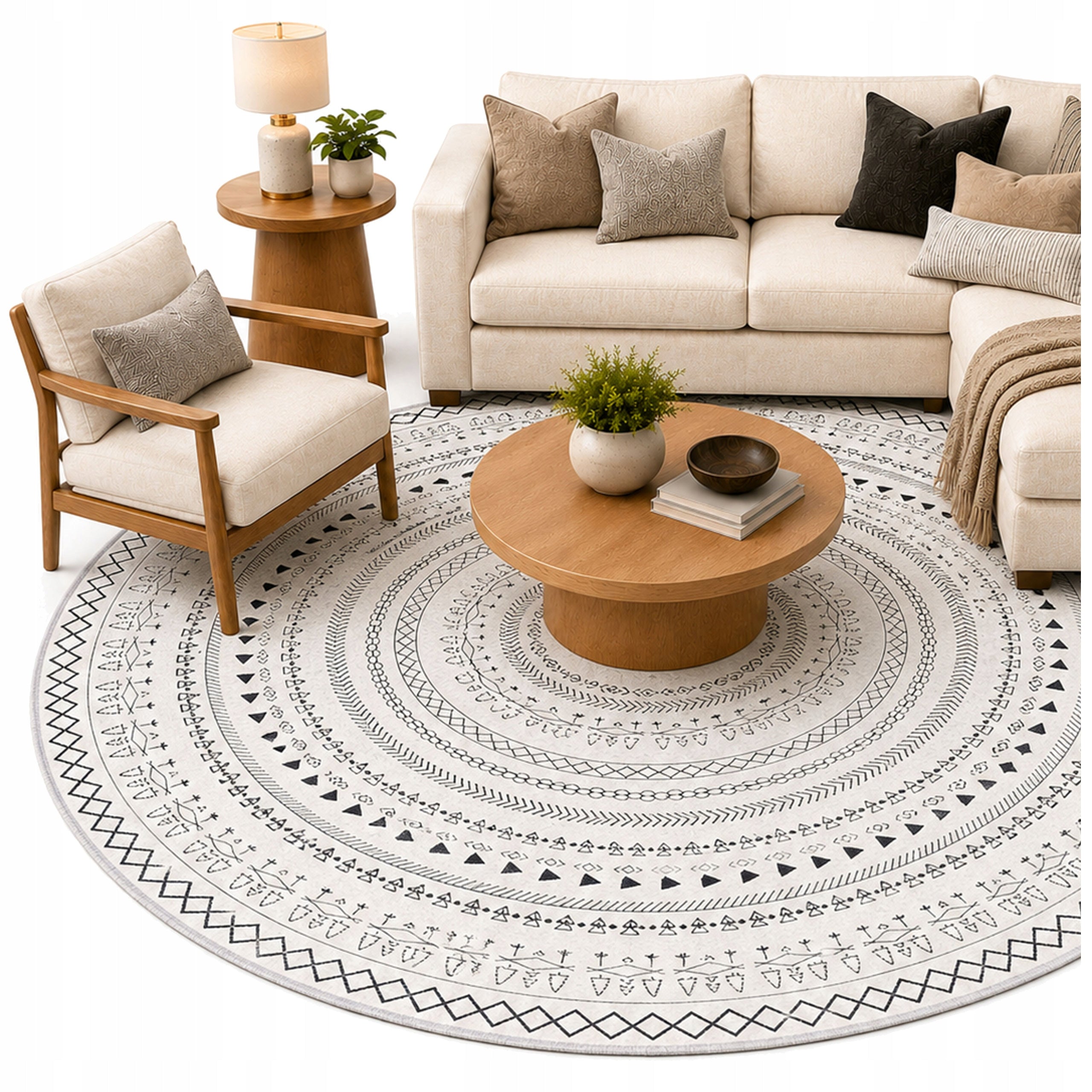 Round Carpet NOVO 140 non-slip soft silky modern
