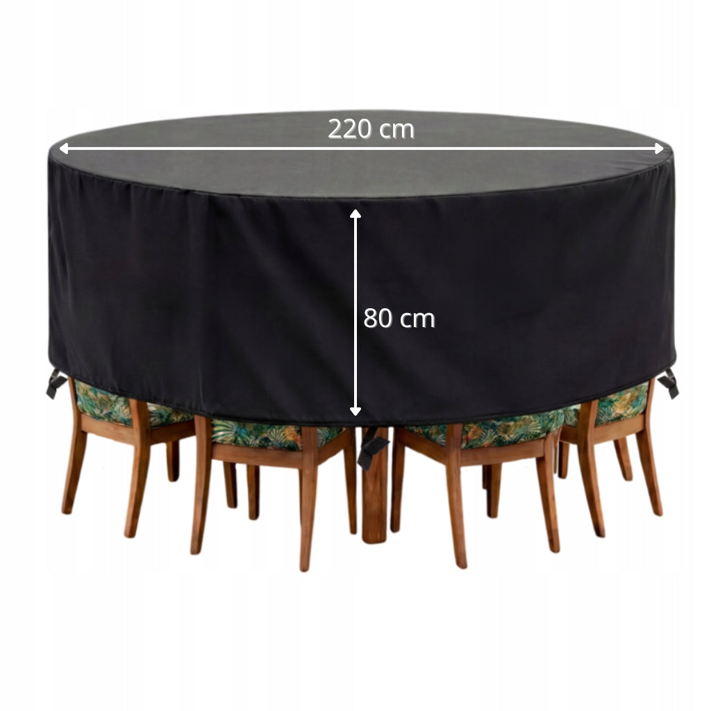 Round Cover for Garden Furniture Dimension 220 cm x 80 cm Waterproof Manufacturer code POK-MEB-OKR-002