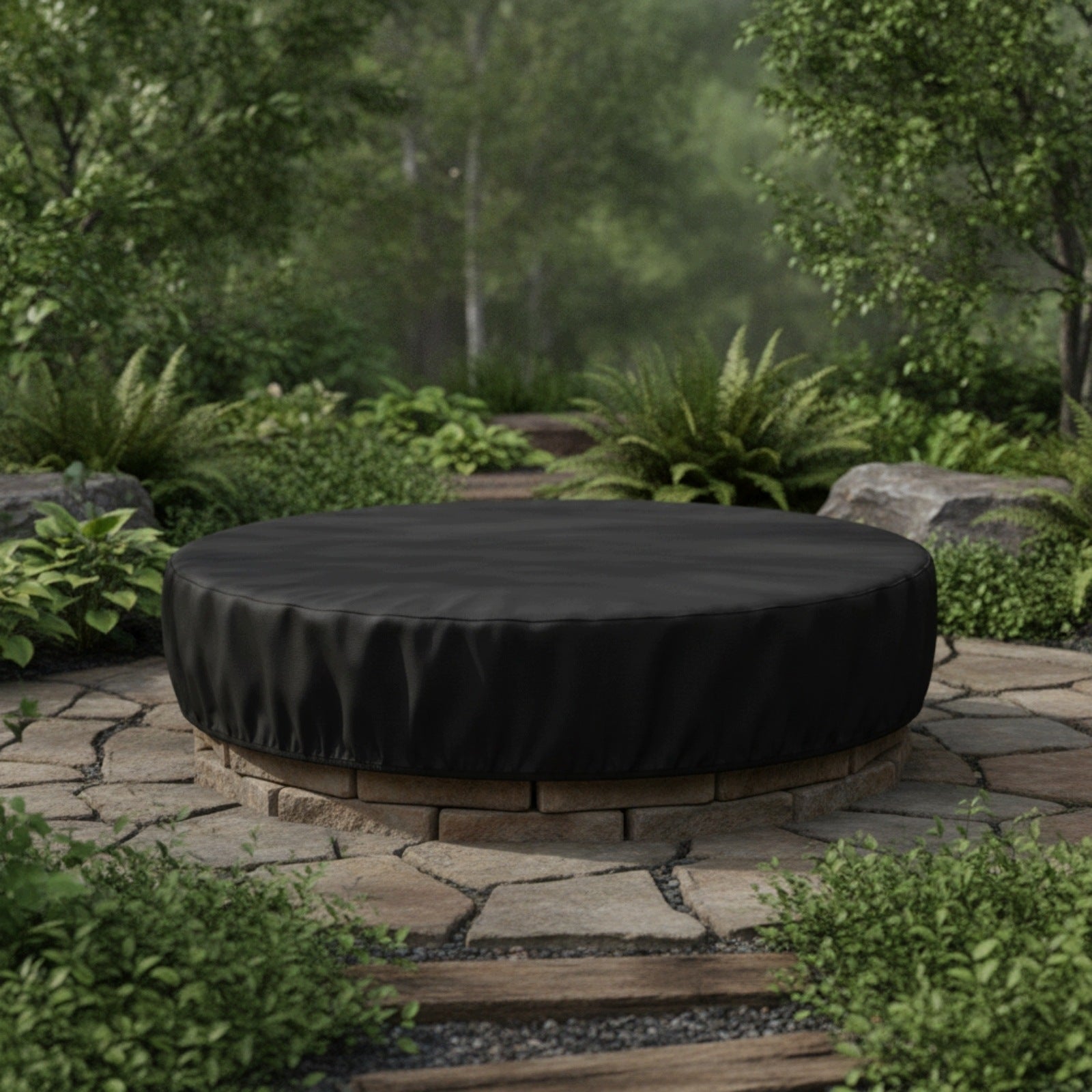 Round Fire Bowl Cover Waterproof Fire Bowl Cover with Drawstring Heavy Duty Packaging status original