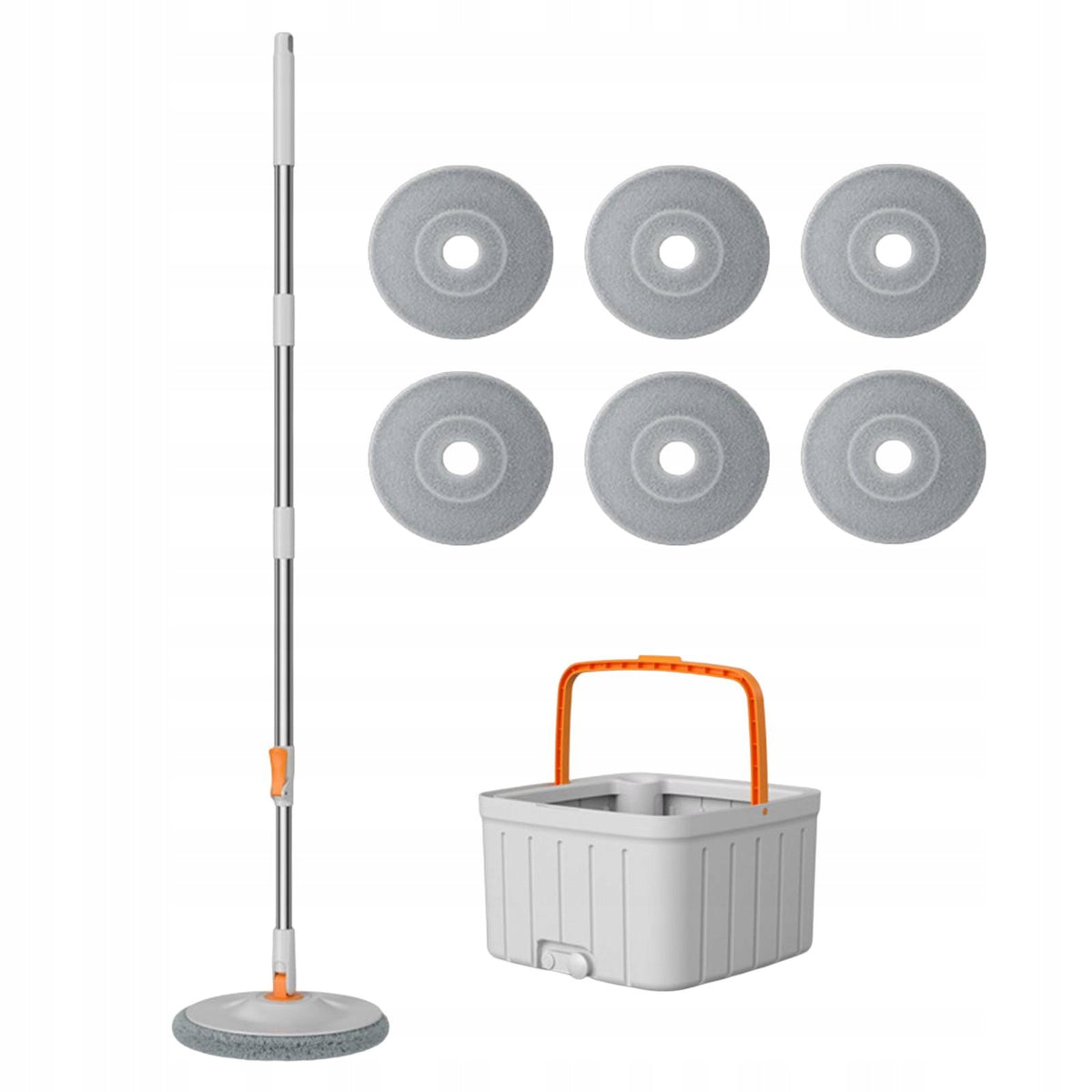 Round Flat Mop Floor Mop Bucket Set, Telescopic Handle