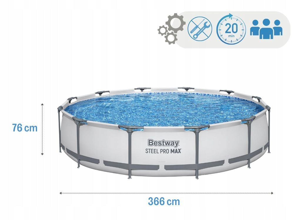 Round Garden Pool 366x76 Bestway 56416 Set 12in1 New 2026 Packaging status original
