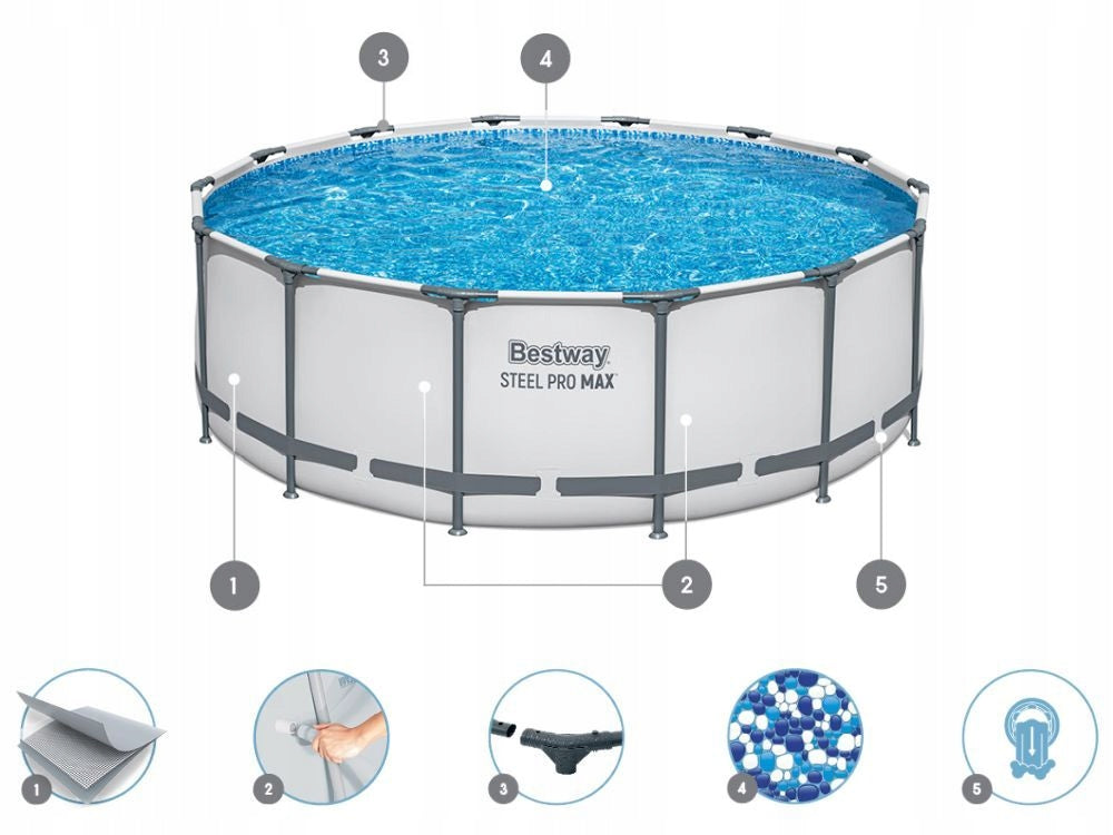 Round Garden Pool 427x122 Framed with Pump Bestway 5612X MODEL 2026 Series 21162