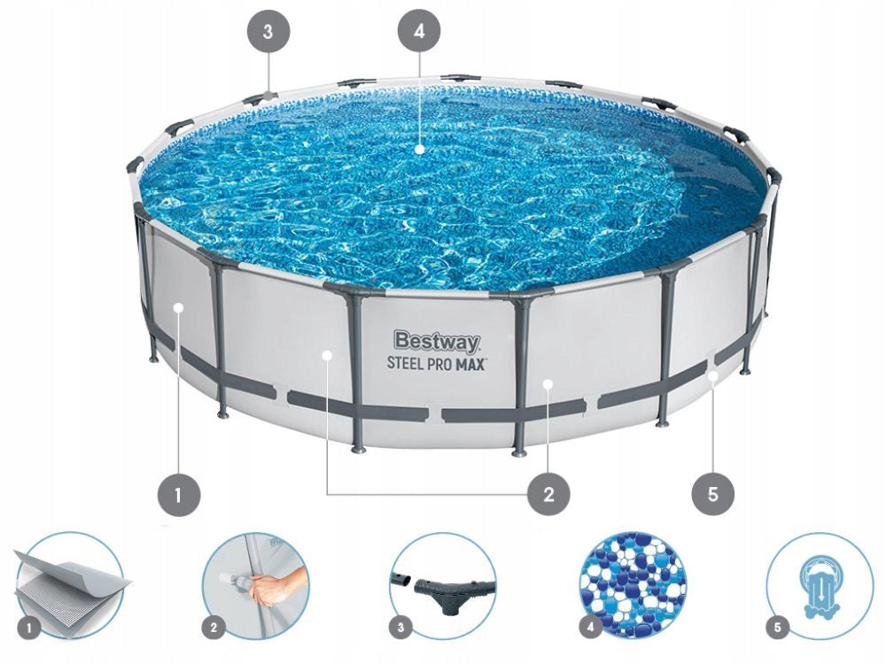 Round Garden Pool 457x107 with pump Bestway 56488 MODEL 2026 Brand Bestway