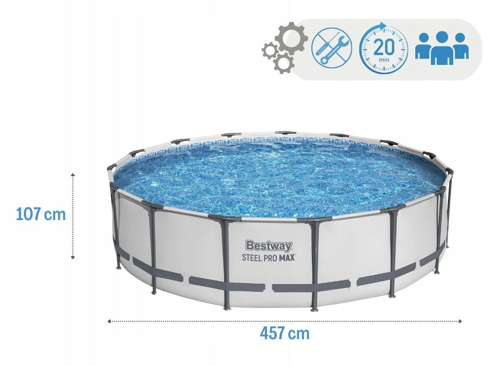 Round Garden Pool 457x107 with pump Bestway 56488 MODEL 2026 Packaging status original