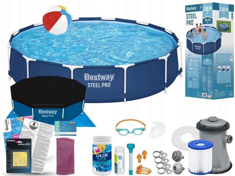 Round Garden Pool with Pump 366x76 Bestway 56681 16in1 NEW 2026